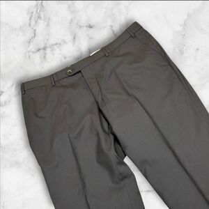 6 East Reda Super‎ 130s Wool Blend Dress Pants Men Sz 40 Black Flat Front